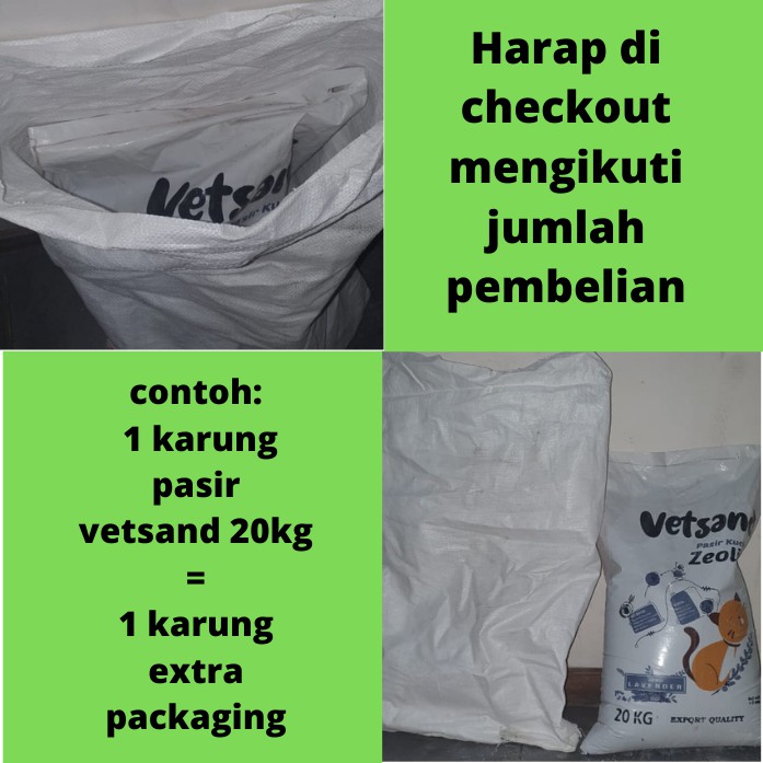 Karung Kemasan Tambahan tebal anti bocor dan basah di pengiriman ukuran besar 25 kg extra