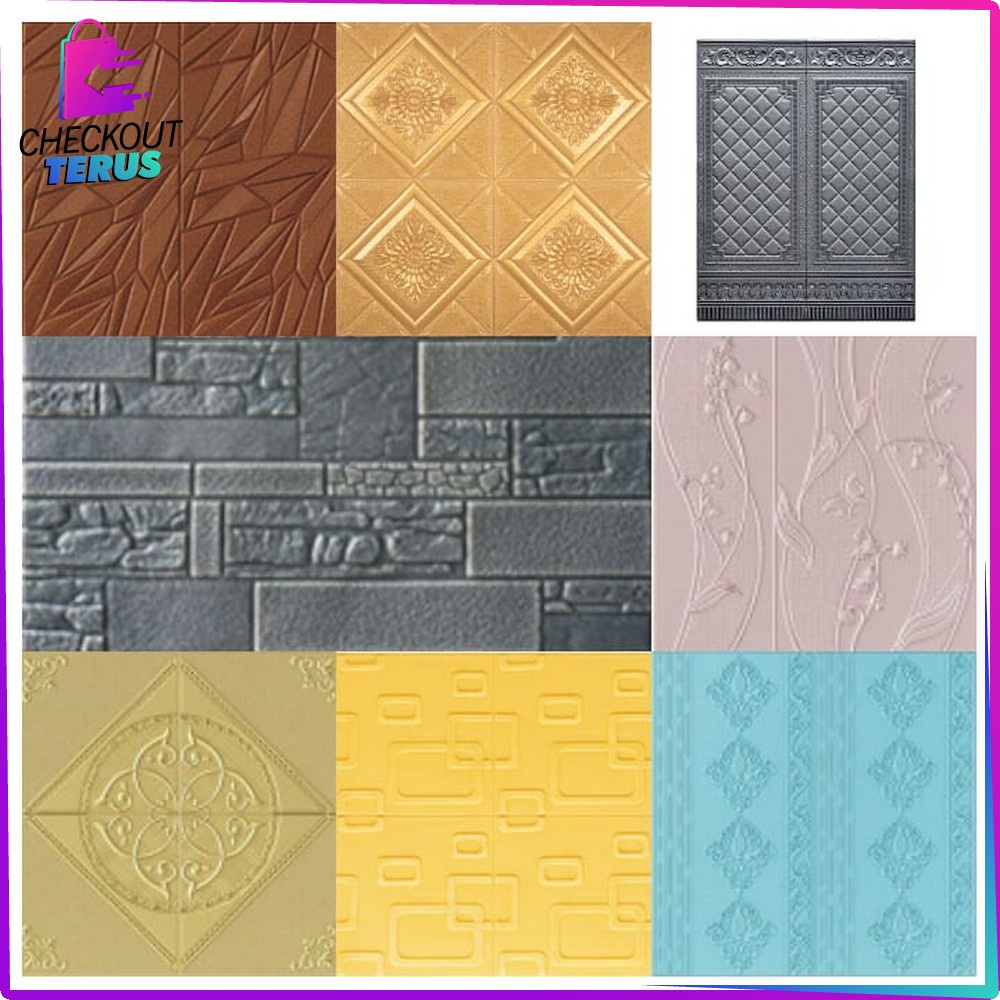 CT C217 C224 Wallpaper 3D Foam Motif Bata Sticker Dinding Wallfoam Dekorasi Kamar Stiker Tembok Ruang Tamu