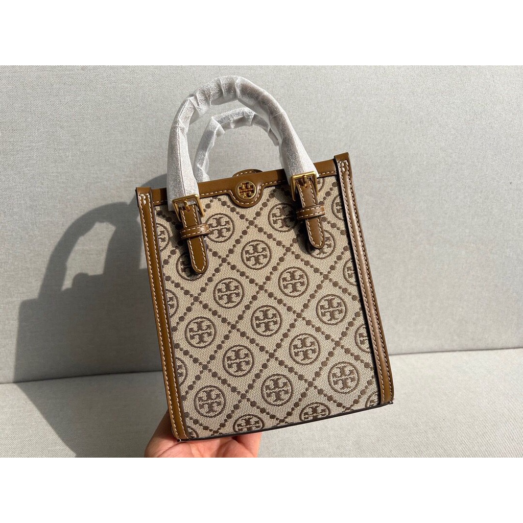 TB T Monogram Jacquard Mini Tote 87146 88650