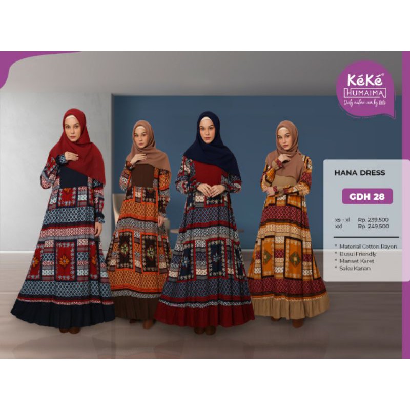 Gamis Dewasa Keke Humaima ~ GDH 28 Hana Dress ~