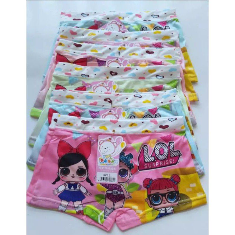 Celana Anak Boxer Cewek M-L-XL harga per 6 pcs