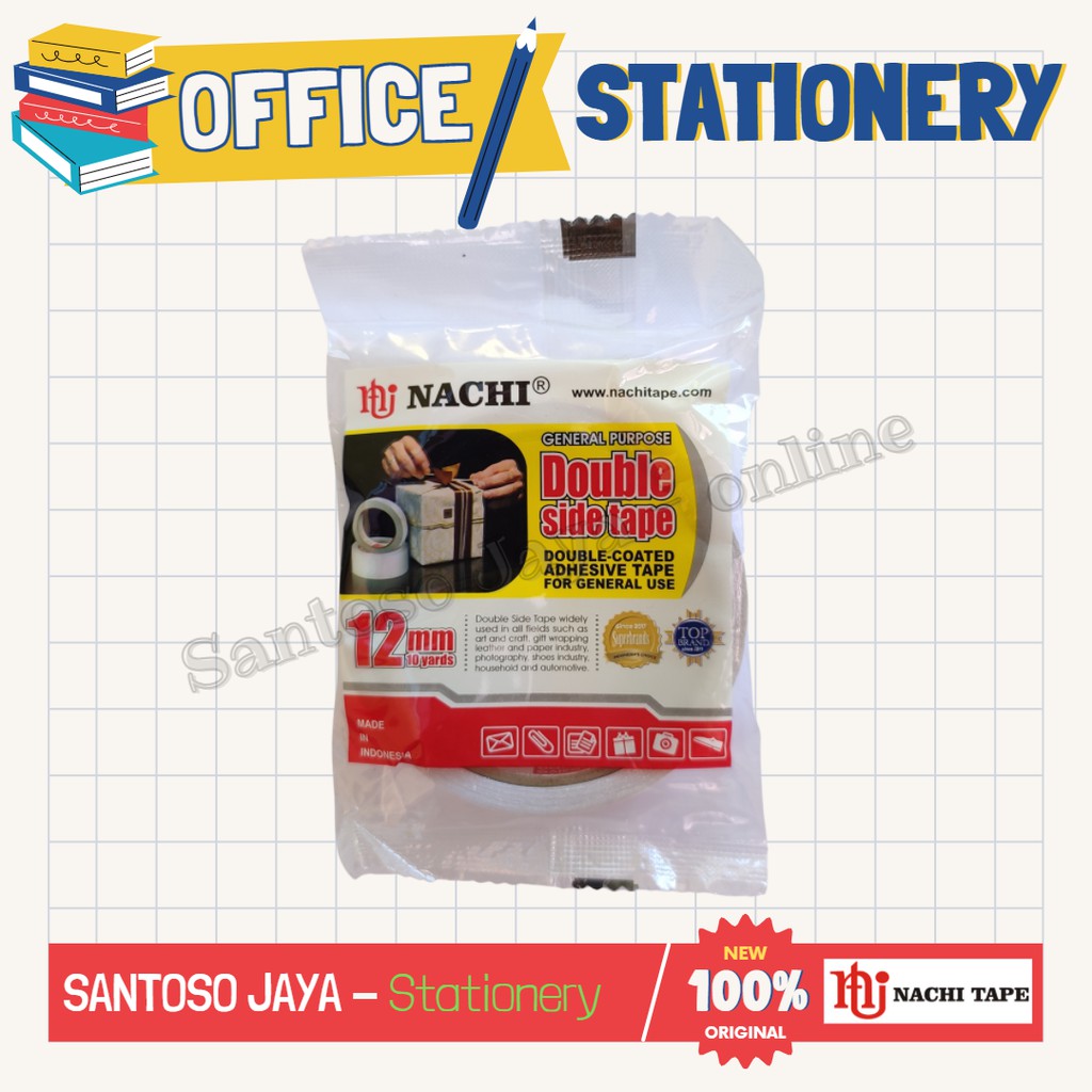 

Isolasi Selotip Bolak-Balik - Double Side Tape NACHI 12mm - 1/2 inch