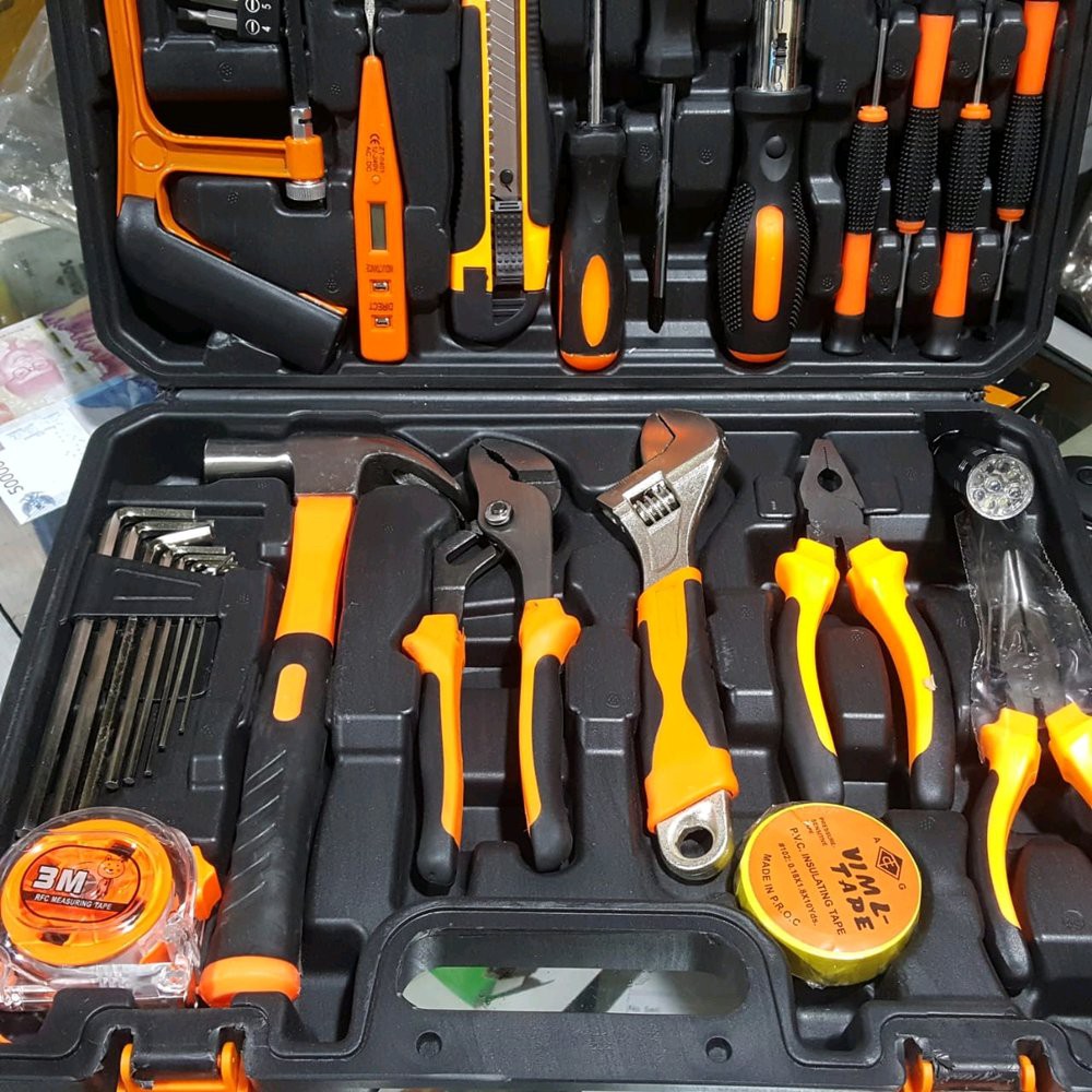 tool kit 102pcs full set palu tang kunci L obeng gergaji asli uchiha Murah
