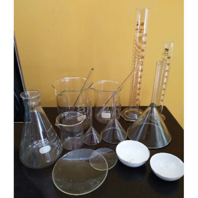 Gelas ukur erlenmeyer pyrex 15pcs murah