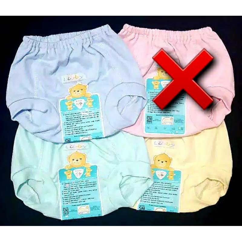 3 PCS Celana Pop Kacamata Bayi Libby Polos Warna NewBorn/3-6/Anak