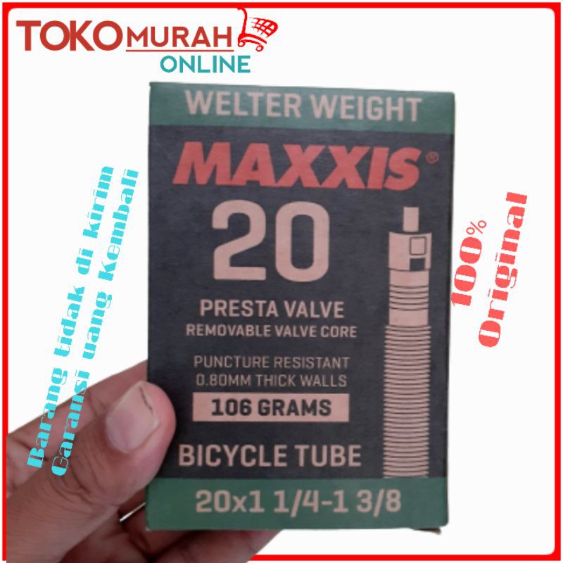 Ban Dalam Sepeda Maxxis 20 X 1.25 Presta valve Pentil kecil
