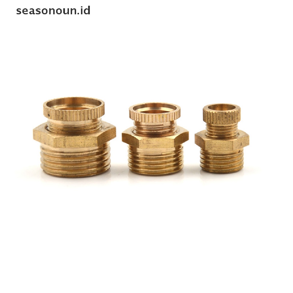 【seasonoun】 Air Compressor Male Threaded Water Drain Valve Brass Tone PT 1/2'' 3/8'' 1/4'' .