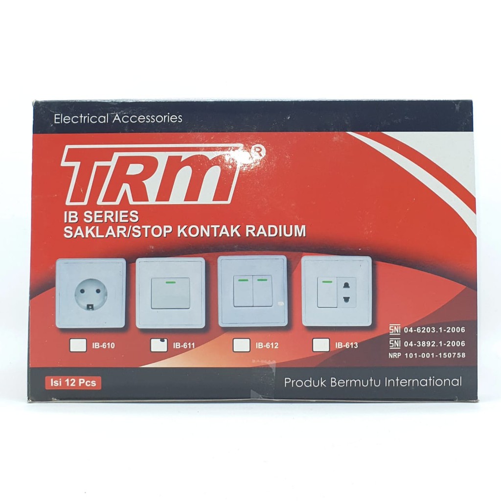 @12 Pcs (1 Kotak) TRM-611R IB Saklar Engkel TRM-611R Inbow Radium SNI