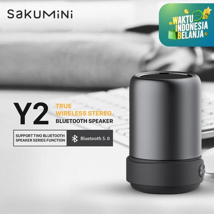 Sakumini Y2 Mini Portable Bluetooth Speaker Stereo V5.0 - Abu-Abu Promo