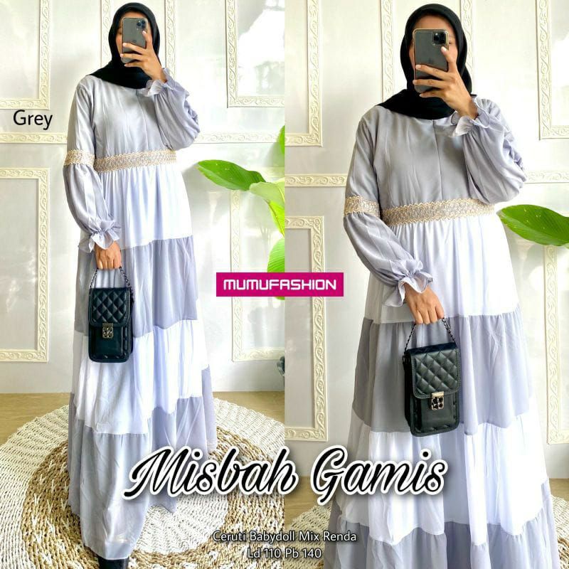 [Fashion Muslim] MALIKA DRESS maxy kombinasi warna Gamis renda Ceruty babydoll terlaris