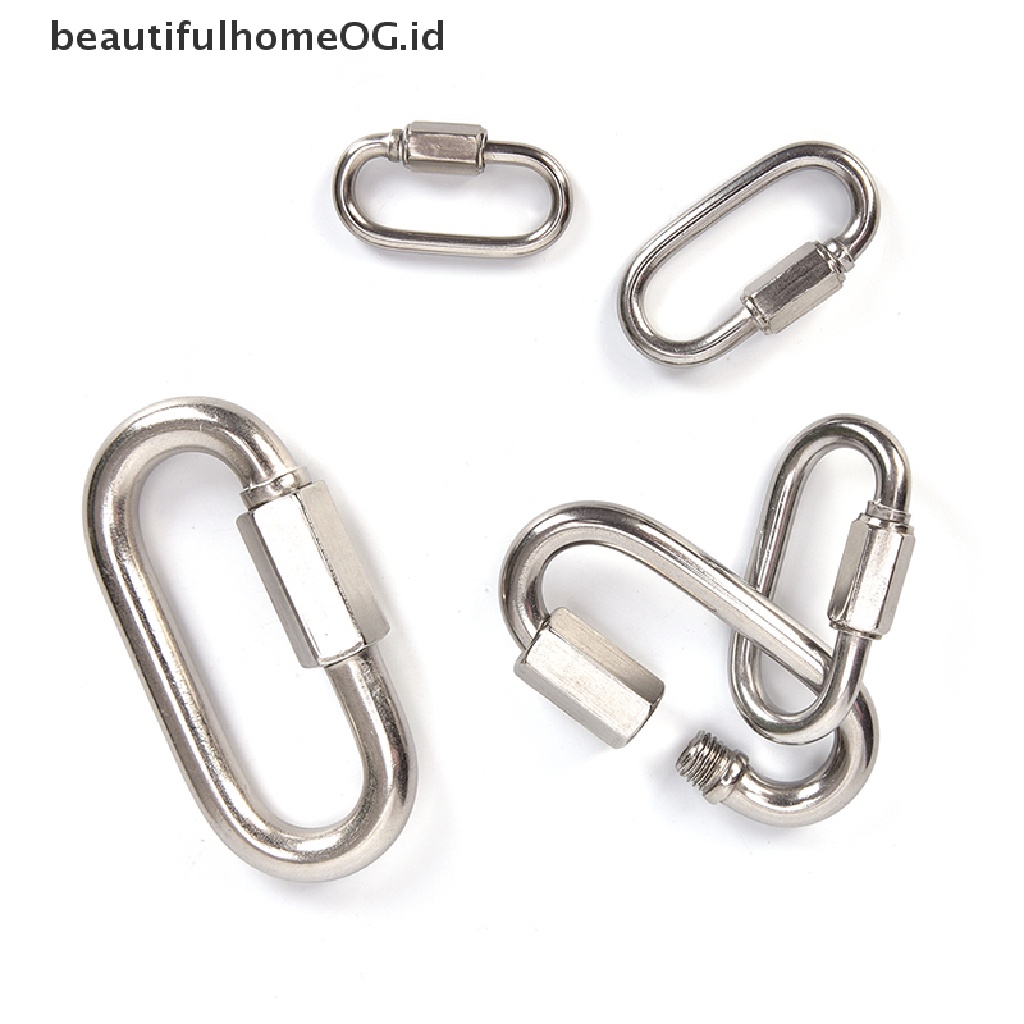 / Beautifulhomeog.id / Set Carabiner Stainless Steel Dengan Kunci Sekrup Untuk Panjat Tebing