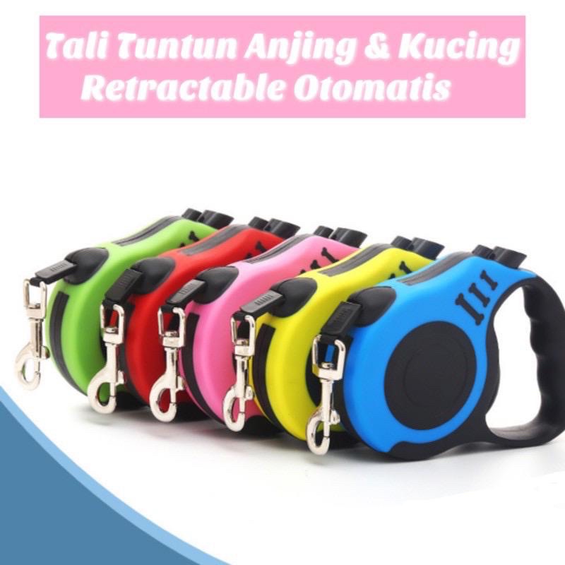 Tali Tuntun Hewan Retractable Dog Leash Fleksibel Otomatis Murah Tali Anjing Kucing Cat Pet Harness