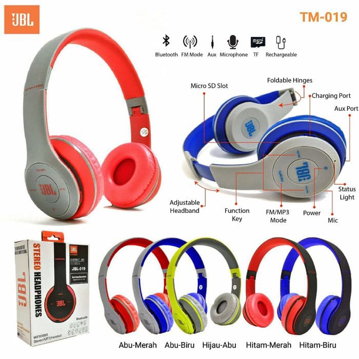 JUAL HANDSFREE / HEADPHONE / EARPHONE / HEADSET BLUETOOTH JBL 019 MURAH