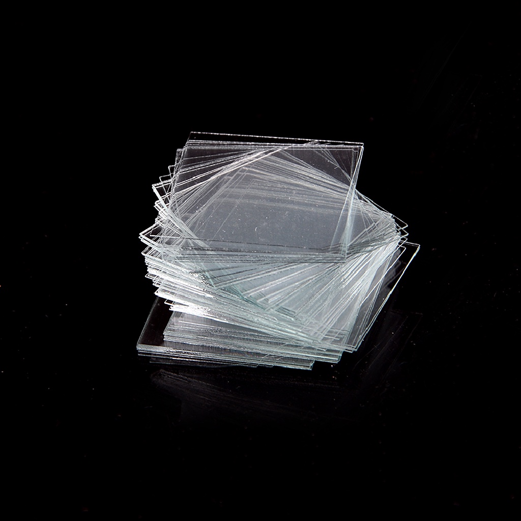 Sho 100pcs Kaca Slide Cover Micro Slip 18x18mm Untuk Mikroskop