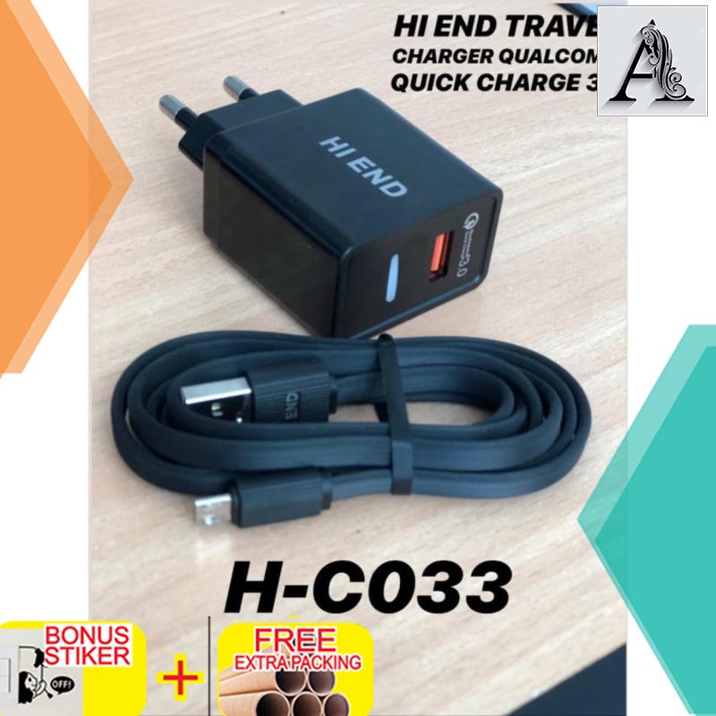 

Grosir Charger Adapter free Kabel Data Fast Charging Original Hi End-HC033