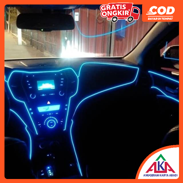 Lampu Neon LED interior Mobil 3 meter Neon dasboard with Inverter