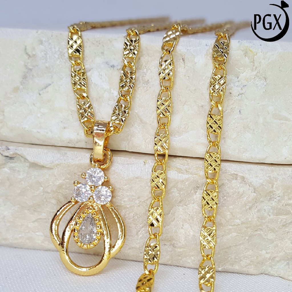 PGX Kalung Wanita Xuping Aksesoris Fashion Perhiasan Lapis Emas Premium - XD076