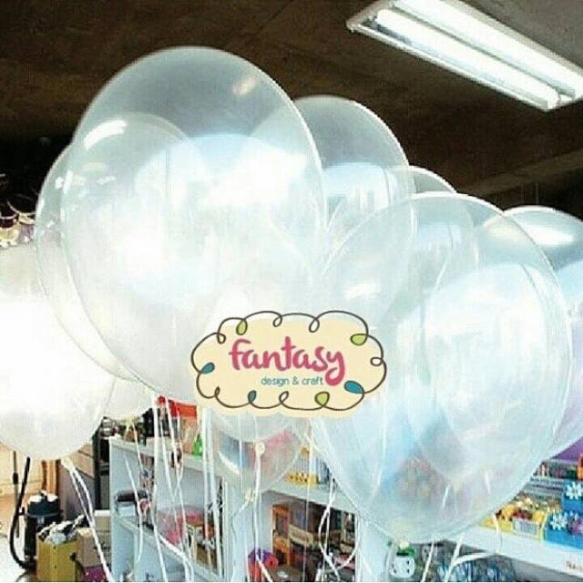 Balon latex transparan bening aksesoris dekorasi ulang tahun