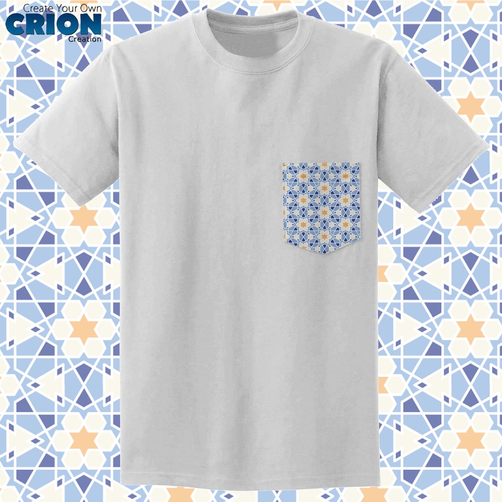 Crion Casual Tees Arabic Motives with Pocket - Kaos dengan Kantong