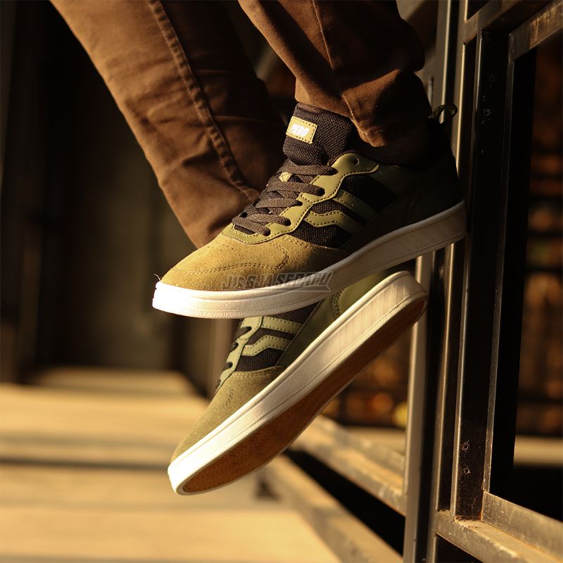 Piero Sepatu Sneakers Jorge - Olive/Black/White