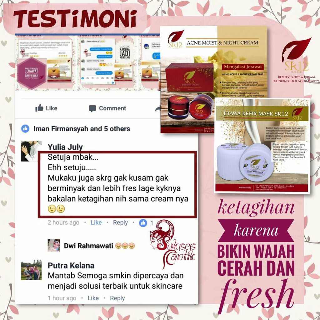 SR12 Acne Moist and Night Cream - Perawatan Jerawat Untuk Muka Wajah - SR12 Skincare - Skin Care
