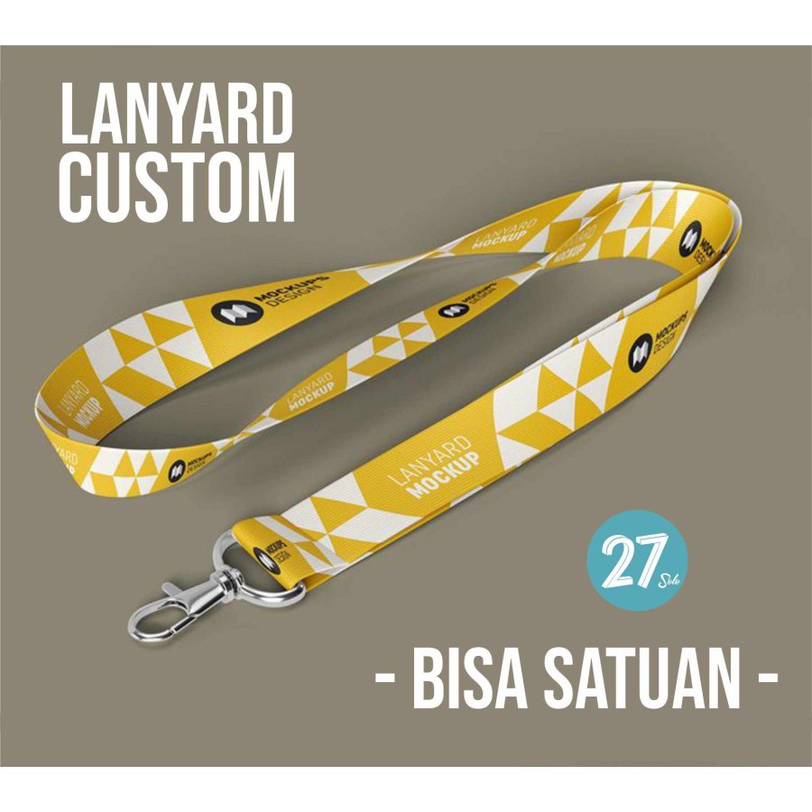 

LANYARD CUSTOM DIGITAL PRINT 2 Sisi | Tali / Gantungan / Tali ID CARD Kait Oval BISA SATUAN Lanyard