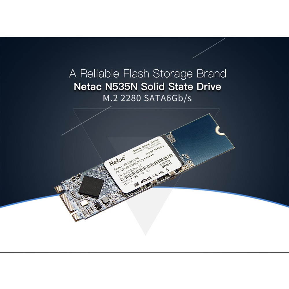 SSD Netac N535S M.2 2280 SATA III - 3D NAND - S.M.A.R.T - TRIM 120GB, 240GB, 480GB, 960GB