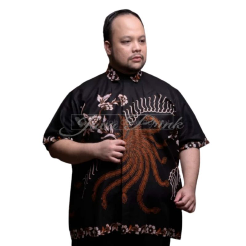 PROMO ASLI Risna Batik JUMBO HRB093 Hem Batik Pria Pendek Premium M L XL XXXL 3L 4L 5L pria BATIK...-JMB MOTIF SBY