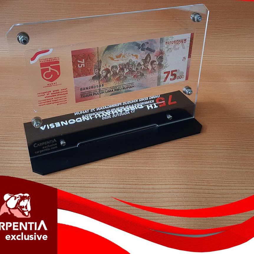 

♦FRESHH Frame Uang Kertas Acrylic / Akrilik - Desain Khusus Tema Kemerdekaan [Tidak Berikut Uang Pad