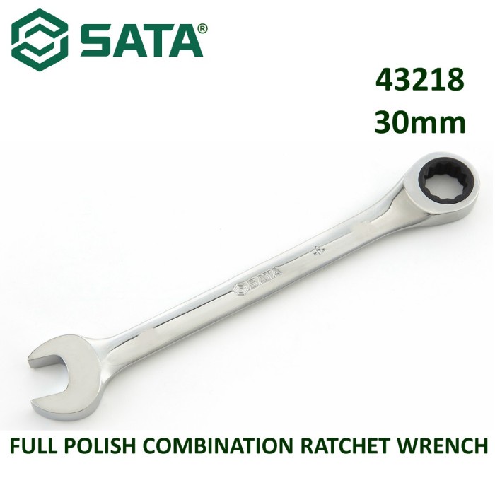 SATA 43218 Kunci Ring Pas 30 mm  Full Polish Combination Ratchet Wrench