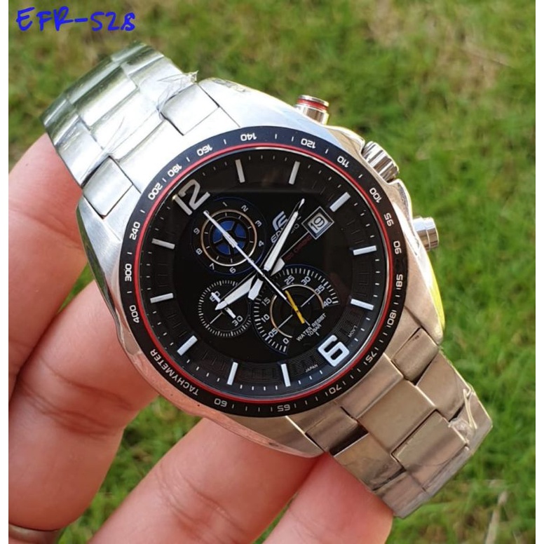 JAM TANGAN EDIFICE PRIA EFR-528 STAINLESS STEEL ORIGINAL BM