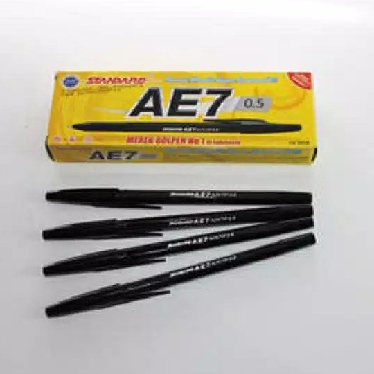 

Pulpen Pen Bolpoin Bolpen Ballpoint Standart Standard AE7 Hitam, Merah, Biru Murah