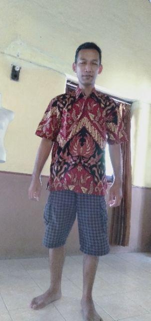 Ambaliko Pendek Kemeja Batik Pria Full Furing Katun Halus Baturaden