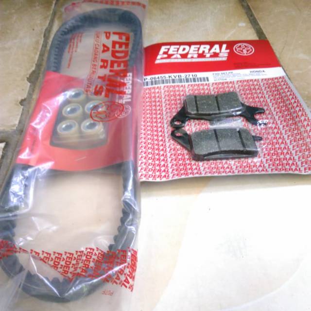 V-belt paket set roller beat f1/vario 110 f1/scoopy f1/spacy f1+ kampas rem depan federal part