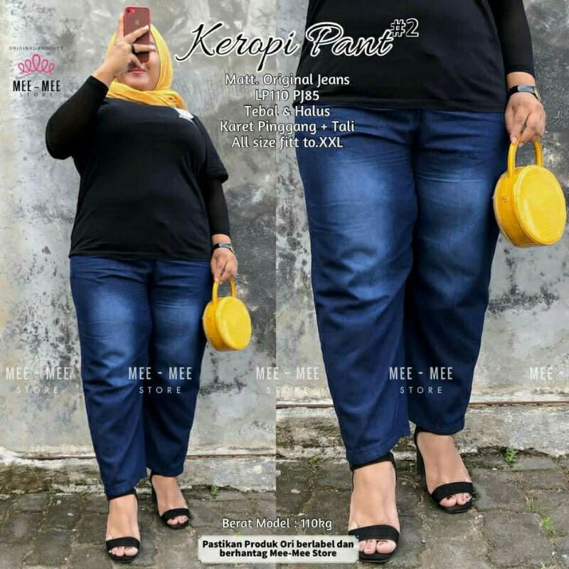 Celana Jeans Wanita Jumbo // Baggy Keropi Pants Jeans Wanita Jumbo Murah