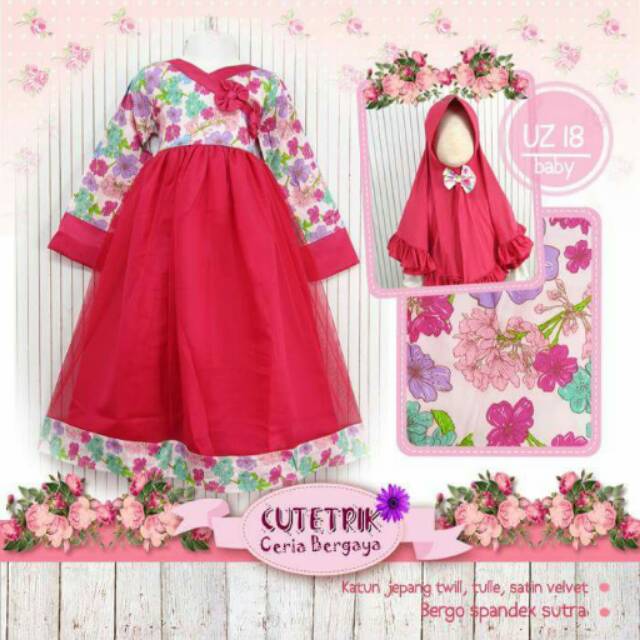 BABY GAMIS BAJU MUSLIM ANAK BAJU PESTA ANAK USIA 1-2 TAHUN