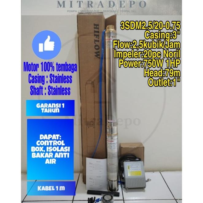 Pompa Satelit / Submersible Pump Hiflow 1Hp(3")Noril