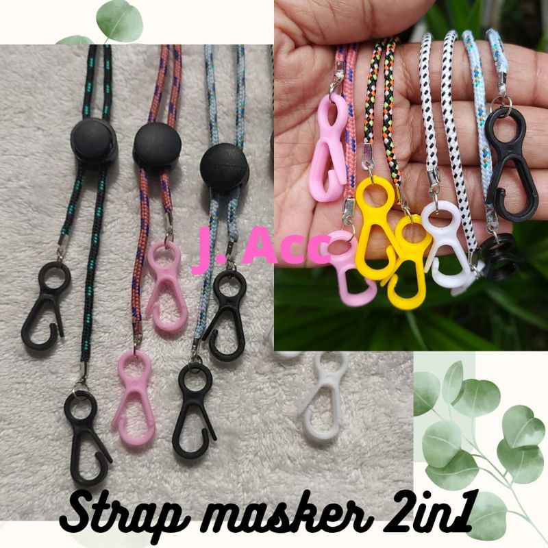 strap masker  2in1 PENGAIT PLASTIK gantungan masker tali masker  kalung masker