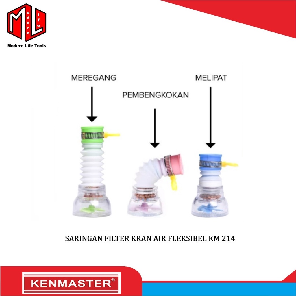 Saringan Kran Air + Batu Filter + Klem Fleksibel Kenmaster KM 214