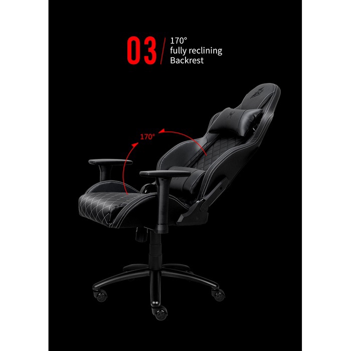 Kursi Gaming 1STPLAYER GAMING CHAIR K2 - BLACK - Comfort - All Steel Skeleton