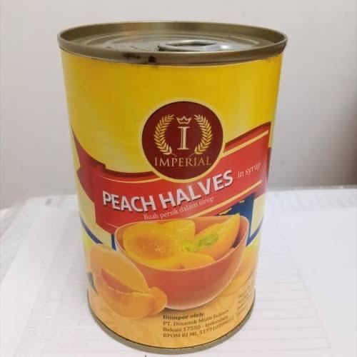 

BUAH PERSIK KALENG IMPERIAL 425 GR - CANNED PEACH HALVES IN SYRUP