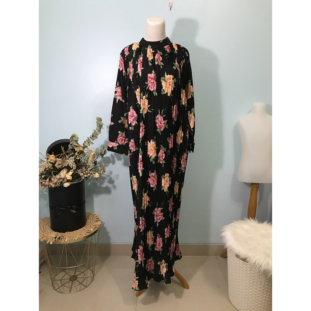 Dress Bunga Plisket