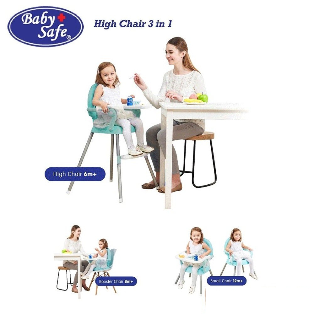 Baby Safe High Chair 3in1 Booster Seat Kursi Makan Bayi [HC05]