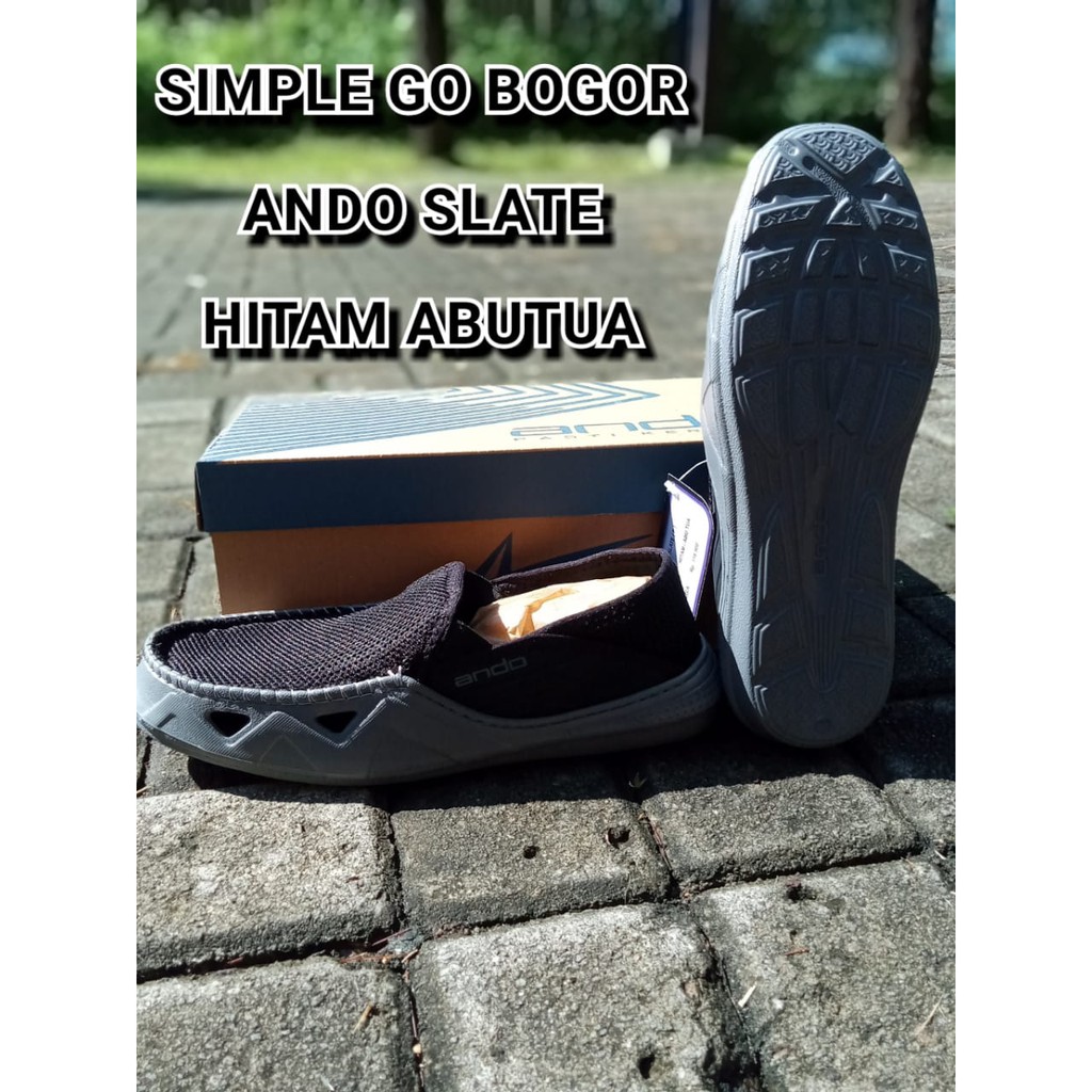 Sepatu pria slip-on ando slate ori size 39-43