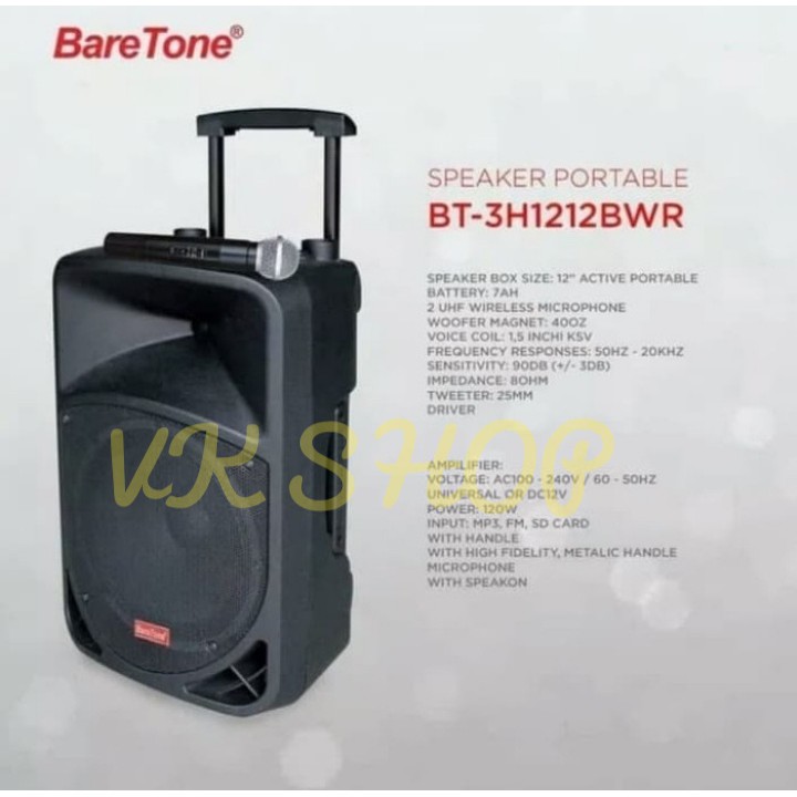 SPEAKER MEETING WIRELESS BARETONE BT 3H1212 BWR/ BT3H1212BWR ORIGINAL