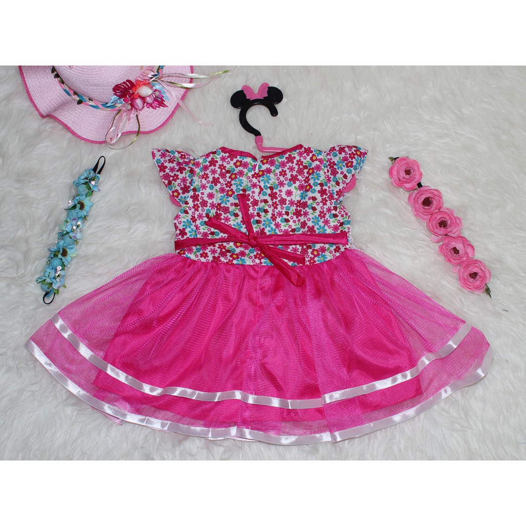 Dress Kids Beiby/Dress Bayi Motif Bunga/Fashion Bayi Koreaan Style Super Elegant/Baju Murah