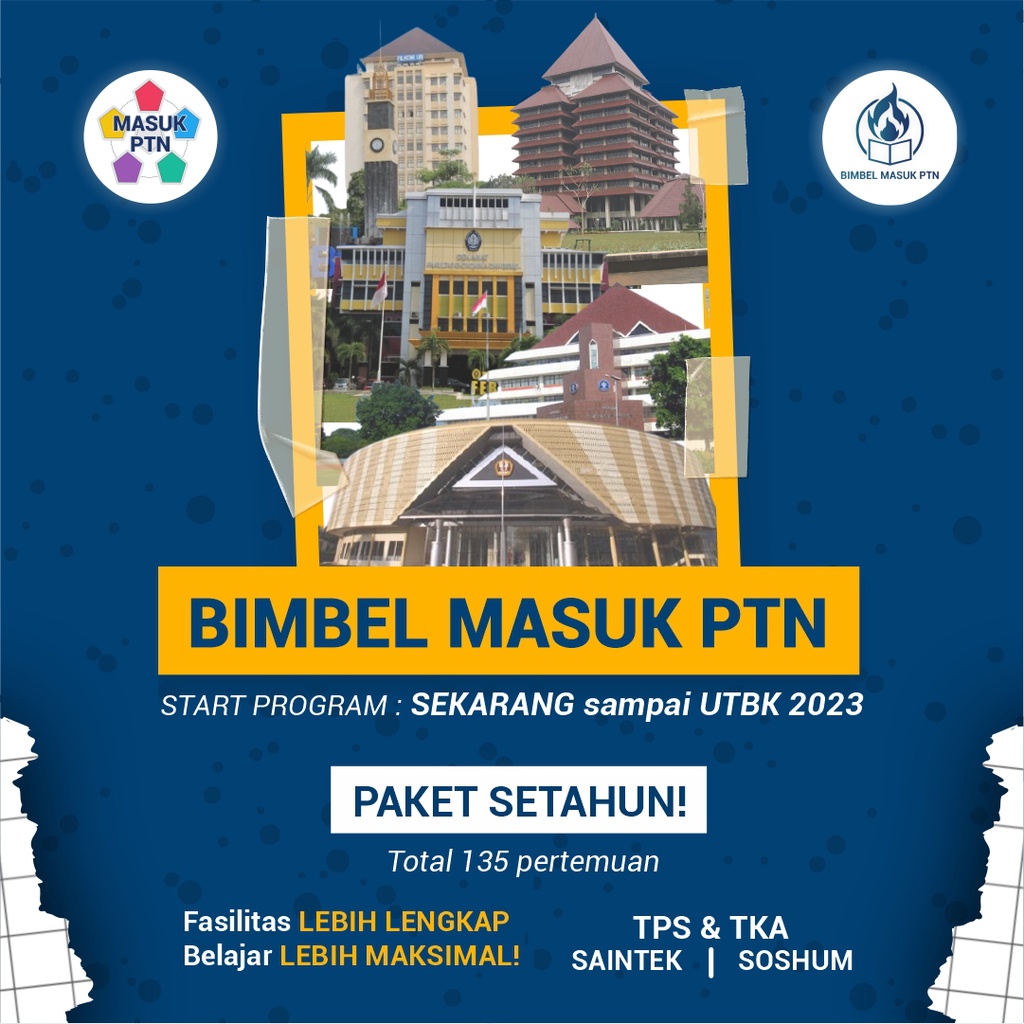 Masuk PTN - Voucher Bimbel Program 1 Tahun Utbk Sbmptn 2023