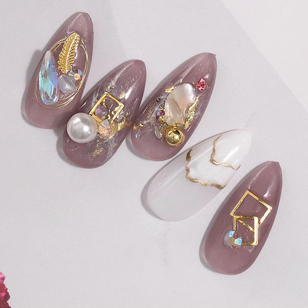 Mxbeauty Set Berlian Imitasi + Mutiara + Bola Baja + Kotak Penyimpanan Untuk Aksesoris Nail Art