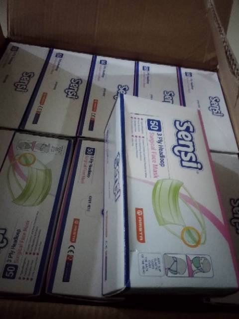 MASKER SENSI 3 PLY ORIGINAL 1 box isi 50pcs