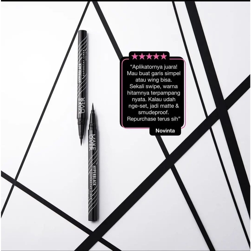 ✿ELYSABETHME✿ 𝓶𝓪𝓴𝓮𝓸𝓿𝓮𝓻 Make over hyperblack superstay liner anti luntur kualitas premium sultan